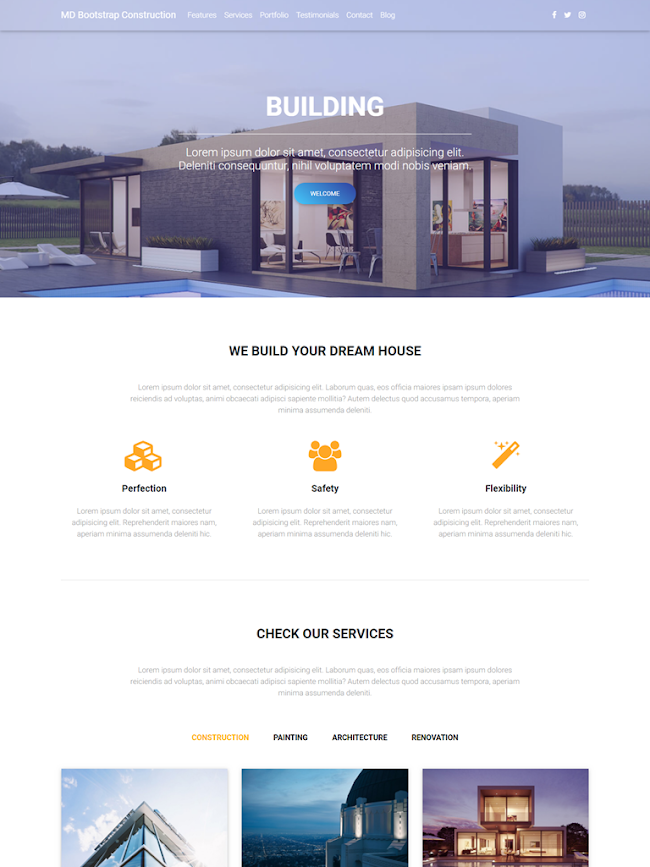 Landing Page Công ty kiến trúc xây dựng